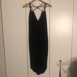 Zara cross-crop high-low black dress
